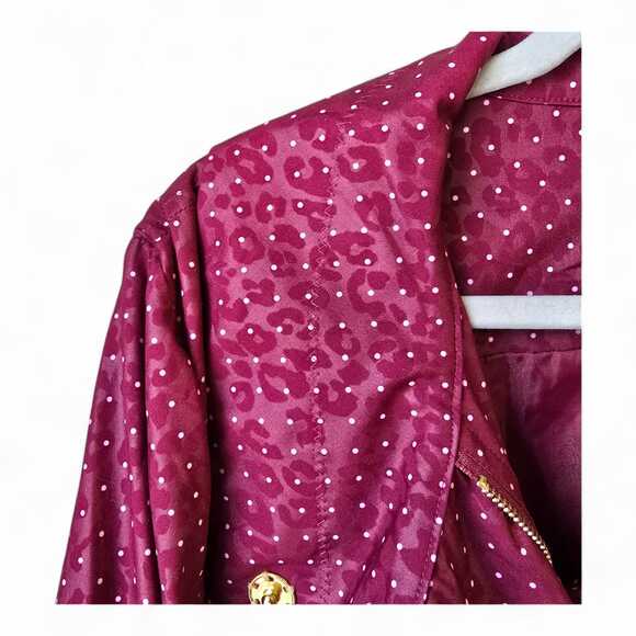 NWT Chico's Zenergy Cherry Red Jacket Size 4 20 22 Polka Dot Animal Print Anarok - Picture 3 of 12